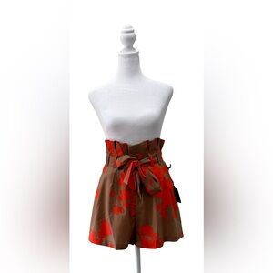 NWT Rules of Etiquette High Waisted Paper Bag Shorts . Size small